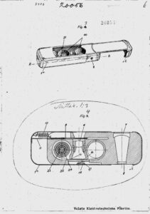 Drawings from Finish patent â„– 20056, entitled "Rullfilmkamera" (2/3).